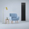 Designer Radiators 180 x 42cm Flat Panel Modern Central Heating Matt Black Vertical Column Double Panel Wall Mounted Slimline Kitchen Living Room Bathroom Commercial Cleaning Brush & Fixing Kit