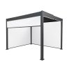 Anthracite Aluminium Pergola With White Blinds - 3m x 3m