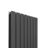 Designer Radiators 180 x 56cm Flat Panel Modern Central Heating Anthracite Grey Vertical Column Double Panel Wall Mounted Slimline Kitchen Living Room Bathroom Commercial Cleaning Brush & Fixing Kit