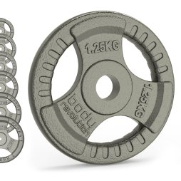 Cast Iron Weight Plates 1" Standard Tri Grip Pairs 1.25kg