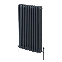 Traditional 3 Column Radiator 1500mm x 562mm Modern Central Heating Heater Matt Anthracite Grey Carbon Steel Vertical Wall Mounted Kitchen Living Room Bathroom Cleaning Brush Fixing Kit & Brackets