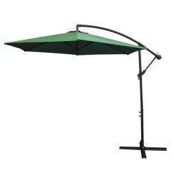 3m Cantilever Garden Parasol Banana Hanging Umbrella Winding Crank Shade Patio Outdoor Sun Shade Tilt UV Protection | Green