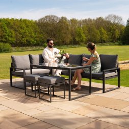 Table Top Pizza Oven & Aluminium Corner Sofa Set - Anthracite Grey