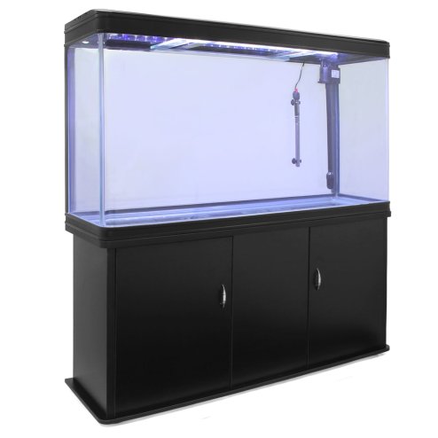 MonsterShop Aquarium Fish Tank, Filter, Heater & Stand, 4ft, 300L, Black, 120.5cm x 143.5cm x 39cm