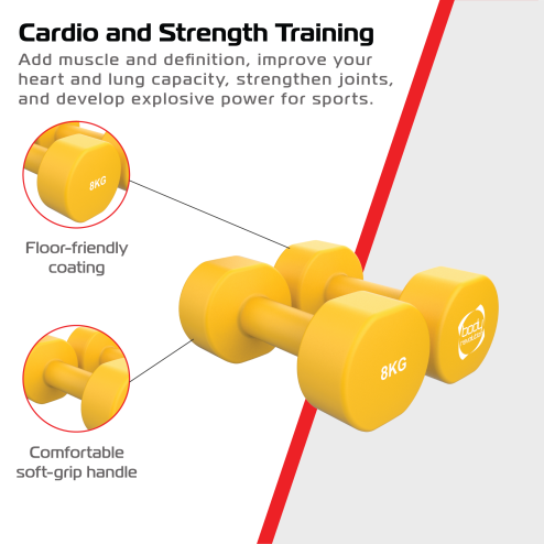 2 x 8KG Neoprene dumbbells