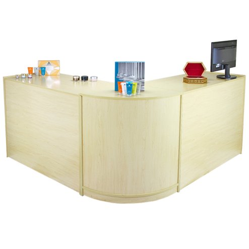 MonsterShop Zodiac Shop Counter Cabinets & Retail Display Showcase Set, Maple, Melamine MDF