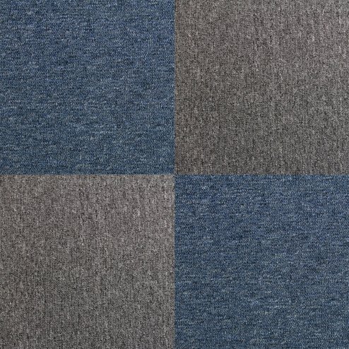 Carpet Tiles 40 x Storm Blue & Anthracite 10 Metres Squared Commercial Hard-Wearing Domestic Heavy Duty Industrial Premium Office Home Flooring 50cm x 50cm MonsterShop