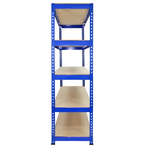 10 x Blue Racking Bay Unit 5 Tier Heavy Duty Steel Metal 200kg capacity Per Shelf Garage Shelves Storage Warehouse Shed Workshop Boltless Shelving 120 x 50 x 180cm Free Rubber Mallet