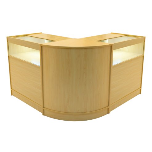 Maple Shop Counter Set Iris LED Light B900 CM60 Lockable Retail Store Display