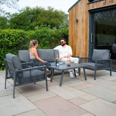 Aluminium 4 Piece Sofa Set - Anthracite Grey