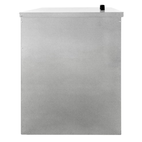 Coal Storage Bunker 350kg 520L Galvanised Steel Raised Metal Base Strengthening Bar Baffle Plate Waterproof Rust & Rodent Proof Wood Fire Sliding Door Hinged Lid Handle FREE Coal Shovel