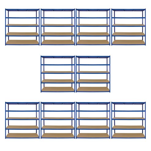Monster Racking 10 x Garage Racking Shelving Unit / 5 Tier 1600mm Wide x 600mm Deep / Steel & MDF Shelves