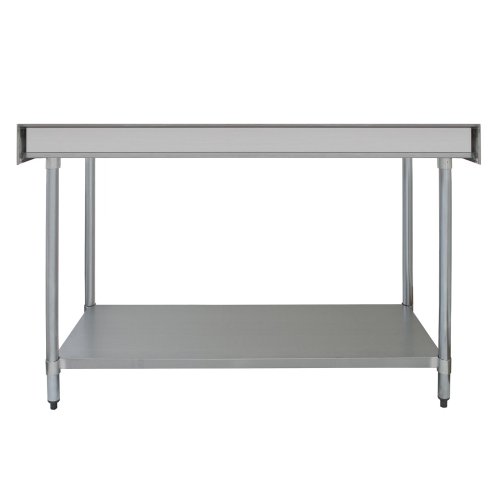 Prep Bench With Double Over-shelf Commercial Heavy Duty Work Table Kitchen Prep-table Stainless Steel Commercial Home Preparation Worktop 6ft