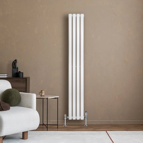 Oval Single Column Radiator - 1600 x 240mm - White