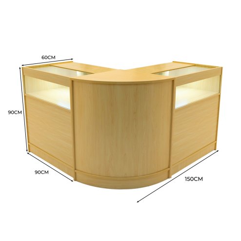 Maple Shop Counter Set Iris LED Light B900 CM60 Lockable Retail Store Display