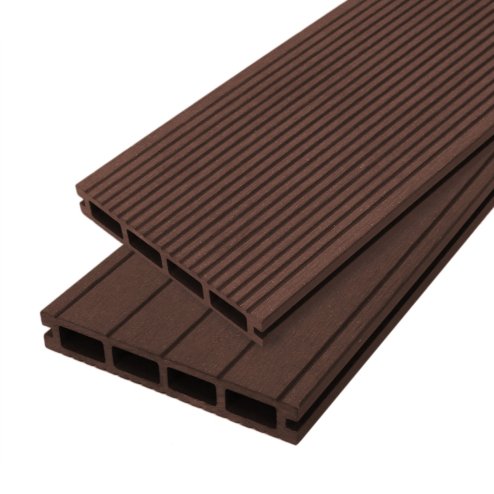 Jardí Composite Decking Boards / 5 Square Metres Conker Brown / Wood Effect WPC Pack Garden Outdoor Patios Terrace Hot Tub Tiles (incl. Fixing Screws &, Clips)