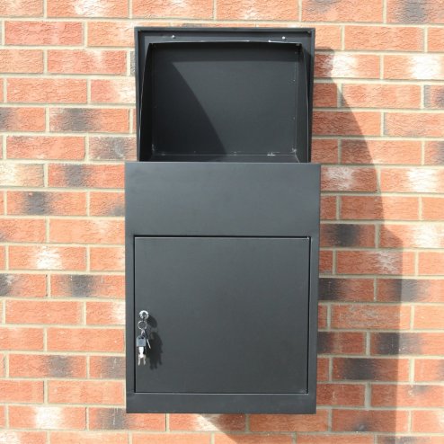 Parcel Post Box Lockable Wall Mounted Secure Large Outdoor Letter Smart Mail Drop Box Weatherproof Galvanised Steel | 5 Keys | 580 x 460 x 360mm