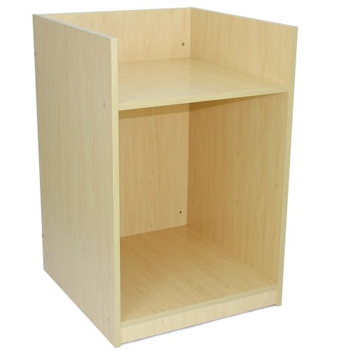 MonsterShop TB60 Reception Cash Till Desk, Maple, 60cm x 90cm x 60cm, Melamine MDF