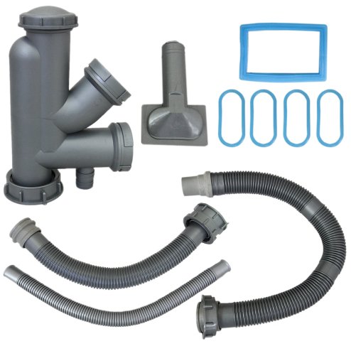 Stainless Steel Kitchen Sink Double Bowl Satin Finish Square Premium Handmade With Strainer Plug & Waste Pipe Set