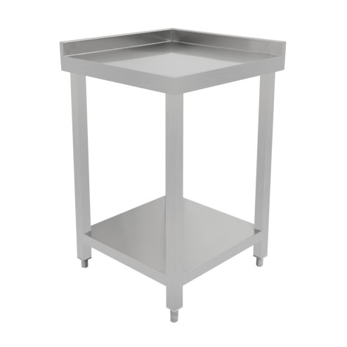 Modular Cocktail Bar Corner Unit With 5cm Splashback 85 x 55 x 55cm 2 Tier Shelf Worktop Prep Workstation Heavy Duty Stainless Steel Adjustable Feet Bar Station Link 2 x Brackets Included