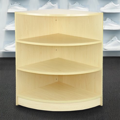MonsterShop LM60 Corner Shop Counter Retail Showcase Display Cabinet, Maple, 60cm x 90cm x 60cm