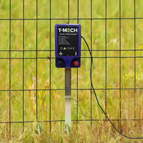 T-Mech Electric 12V Fence Energiser Water Resistant 1.0J 10KM Battery Powered Fencer