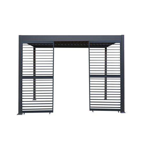 Anthracite Aluminium Pergola With 2 x Shutter Panels - 3m x 3m