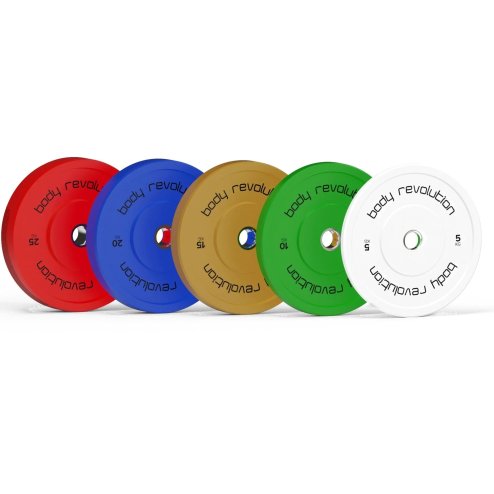Body Revolution Olympic Bumper Plates Colour 150kg SET