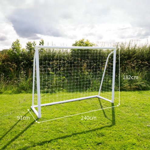 Football Goal Net 8 x 6ft All Weather PVC Goalpost 30ply Knotted Netting 24