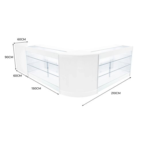 Aries LED Shop Counter Set CM60, TB60 & 2 x K1500 - White