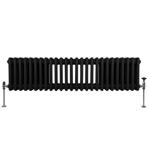 Traditional 3 Column Radiator - 300 x 1192mm - Black