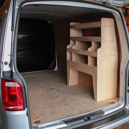Camper Van Lining Carpet 11m2 Smoke Grey 4 Way Super Stretch & VW Transporter Van Racking Plywood Tool Storage Utility Ply Toolbox Transporter Shelves Rack Unit Motorhome 5 x Adhesive Glue Cans Kit