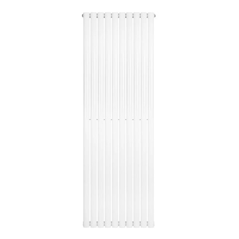 Oval Single Column Radiator - 1800 x 600mm - White