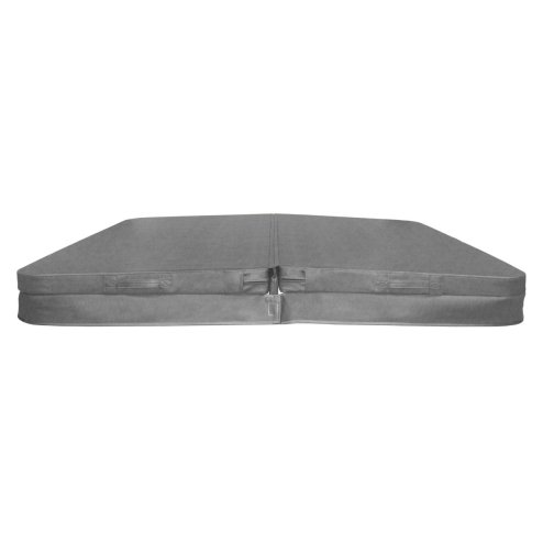 Hot Tub Cover Spa Lid 2m x 2m Square Grey Hard Top Weatherproof PVC Leather Foam 25KG/m3 Density Galvanized C-Channel UV Mildew Flame Resistant