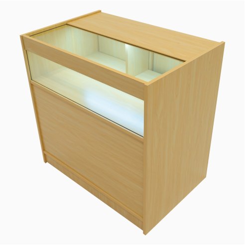 Maple Shop Counter Set Iris LED Light B900 CM60 Lockable Retail Store Display