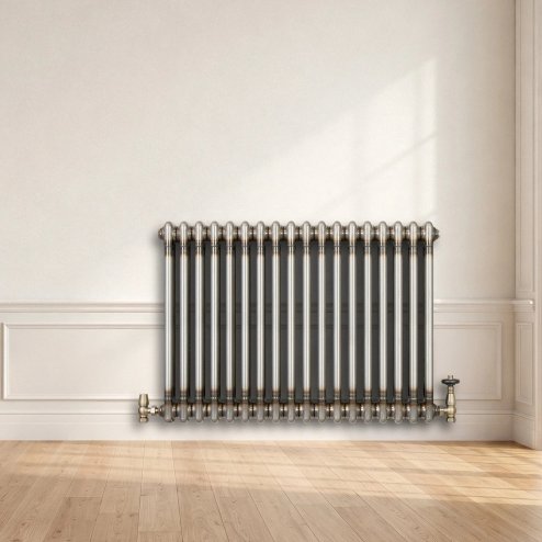 Traditional 2 Column Radiator - 600 x 830mm - Raw Metal