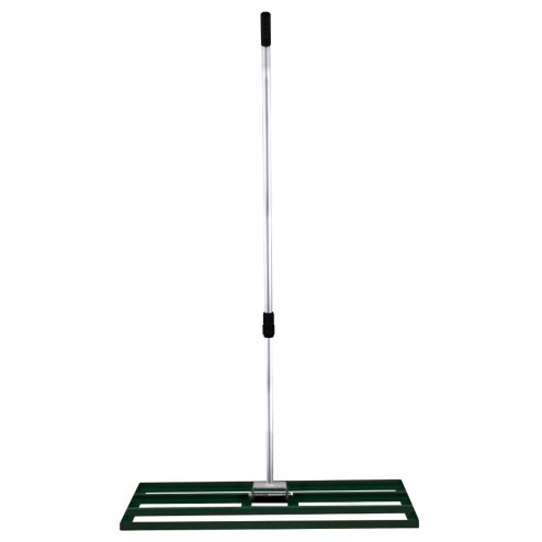 Lawn Leveller 100cm x 32cm Levelling Rake Lute Heavy Duty Lightweight Galvanised Steel Aluminium Green 1.2 - 1.9m Extendable Handle Easy Grip Landscaping Garden Tool Grass Soil Artificial Turf Compost