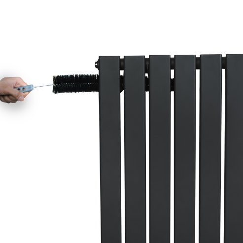 Flat Single Column Radiator - 600 x 910mm - Anthracite Grey