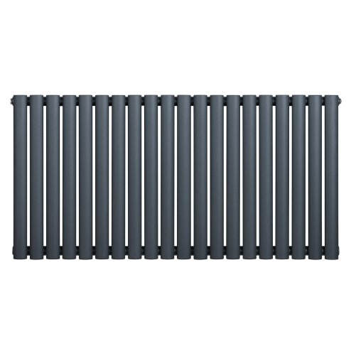 Oval Single Column Radiator - 600 x 1200mm - Anthracite Grey