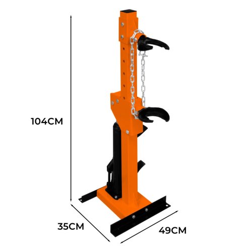 Hydraulic Coil Spring Compressor Strut Tool 3 Ton Tonne 3000KG Load Capacity 8 Height Adjustable Levels Foot Pedal Powder Coated Steel Auto Car Van Repair 2 x Large & 2 x Small Clasp Attachments