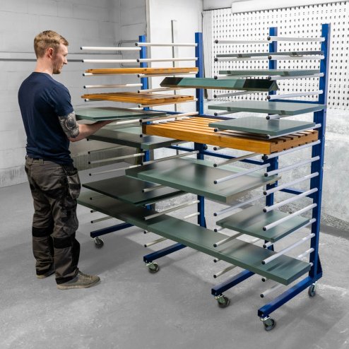 5 Spray Drying Rack Trolleys Bundle 15 Layers, 25kg Capacity per Layer, 4 x 2-Way Connectors, Adjustable Width, Heavy-Duty Castor Wheels, Powder-Coated Steel Design