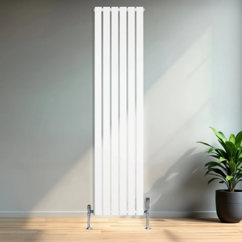 Flat Single Column Radiator - 1800 x 420mm - White