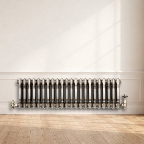 Traditional 3 Column Radiator - 300 x 830mm - Raw Metal
