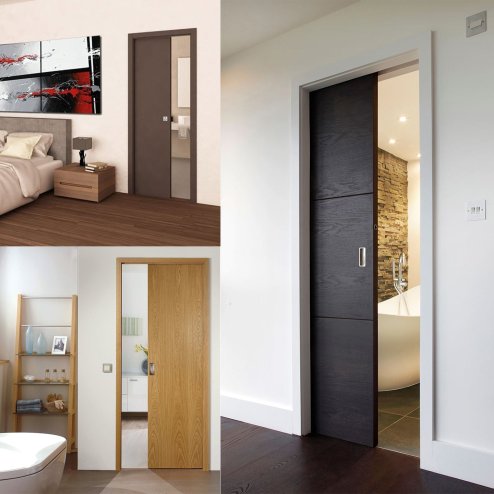 Pocket Door Kit Hideaway Single Sliding System Cavity Frame Internal Home Design / 450mm x 2030mm 90kg