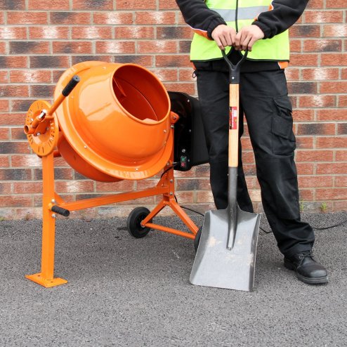 70L Cement Mixer 250W & Hand Held Electric Concrete Vibrator 1100W Vibrating Poker Hand Held 35mm Shaking Needle 2m Flexible Shaft Drum Mortar Plaster Portable Stand Wheels Powerful Mixing
