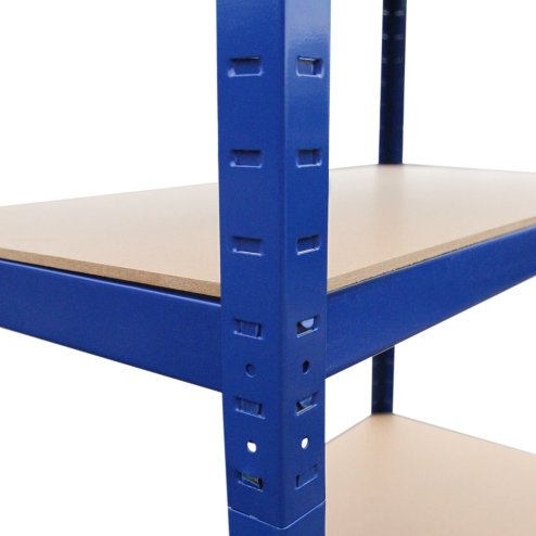 T-Rax Garage Shelving Unit - 5 Tier Heavy Duty Rack for Storage Steel Utility Shelves | Metal & MDF Boltless Racking Assembly System | 180cm x 90cm x 45cm | 280KG Per Shelf, Blue