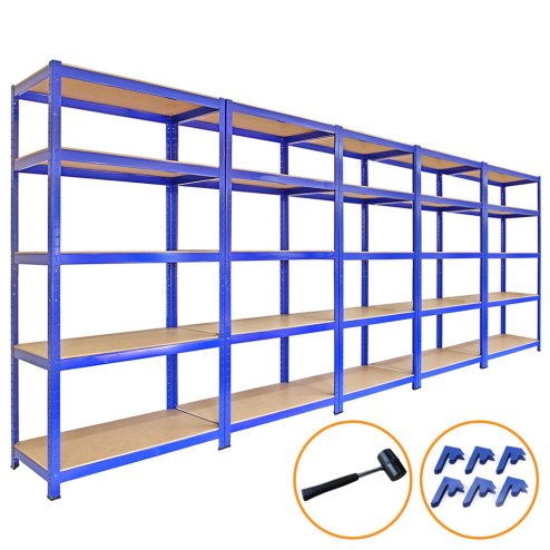 5 x 90cm Blue Shed Utility Greenhouse Storage Racks Garage Shelving Bays 4200kg