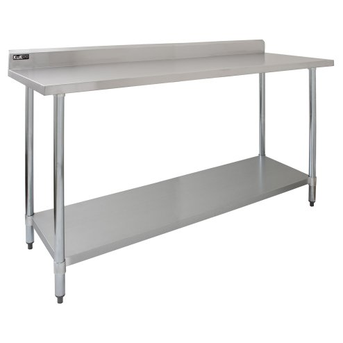 KuKoo 6ft Food Preparation Kitchen Catering Table, Stainless Steel, 250kg Capacity