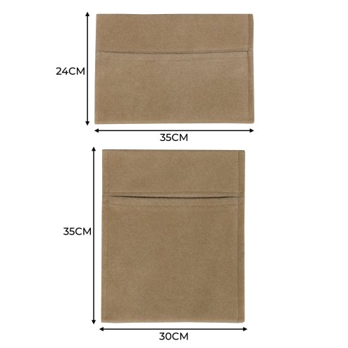 Camper Van Lining & 2 x Storage Pouches Beige Carpet 4 Way Stretch 2m Wide 11m2 Coverage Car Motorhome Vehicle Interior Campervan Conversion 2 Size Tool Paperwork Document Pocket Organiser Holder