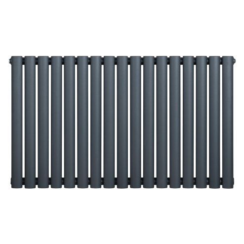 Oval Single Column Radiator - 600 x 1020mm - Anthracite Grey